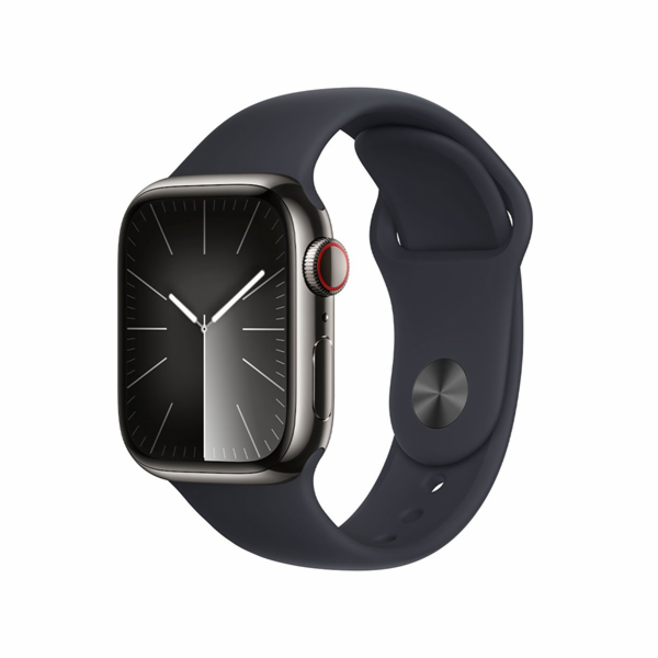 Apple Watch S9 Cell/45mm/Graphite/Sport Band/Midnight/-S/M