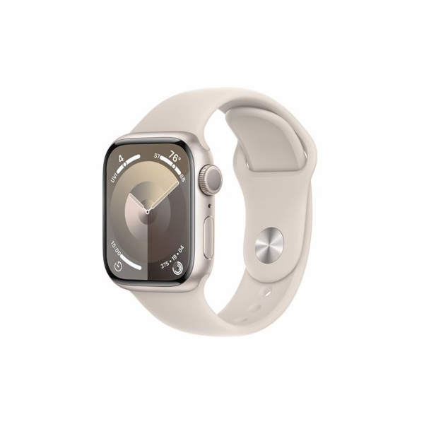 Apple Watch Series 9 41mm Hvězdně bílý hliník s hvězdně bílým sportovním řemínkem S/M