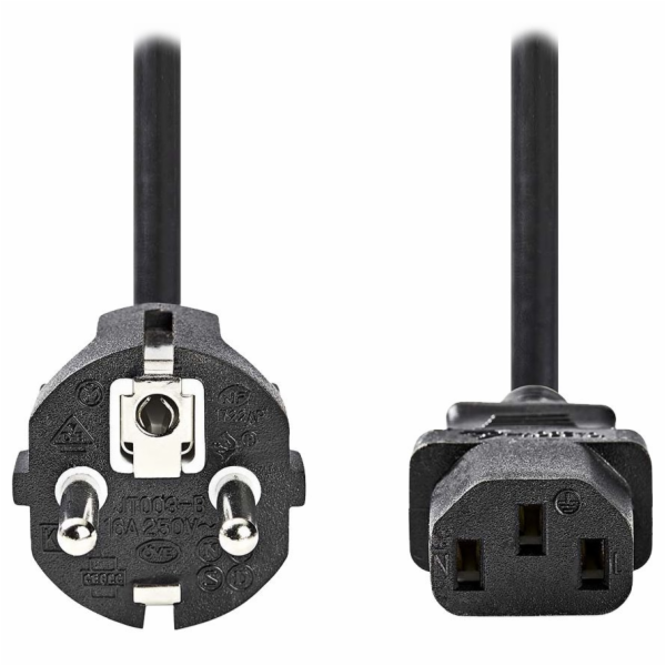 NEDIS napájecí kabel 230V/ přípojný 10A/ konektor IEC-320-C13/ přímá zástrčka Schuko/ černý/ bulk/ 3m
