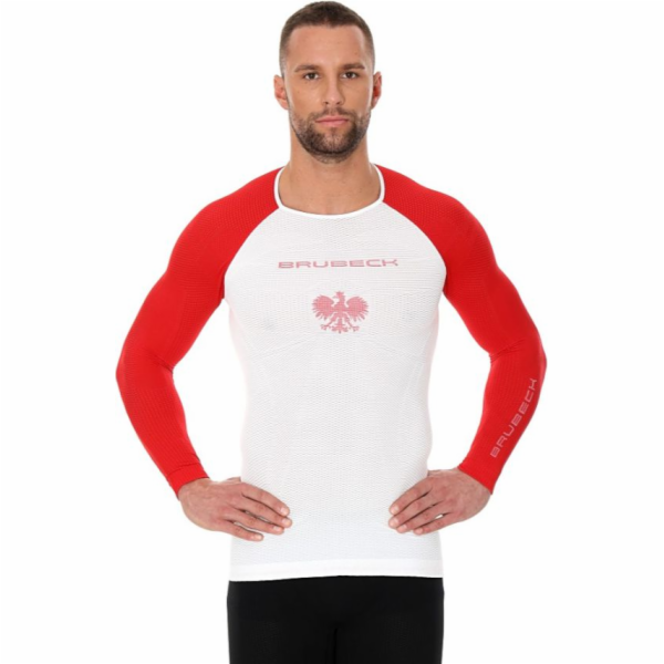 Brubeck pánské tričko 3D Husar PRO s dlouhým rukávem, bílé a červené, velikost XL (LS13190)