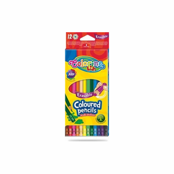 Patio Pencil pastelky 12 barev šestihranné s gumou Colorino Kids 87492