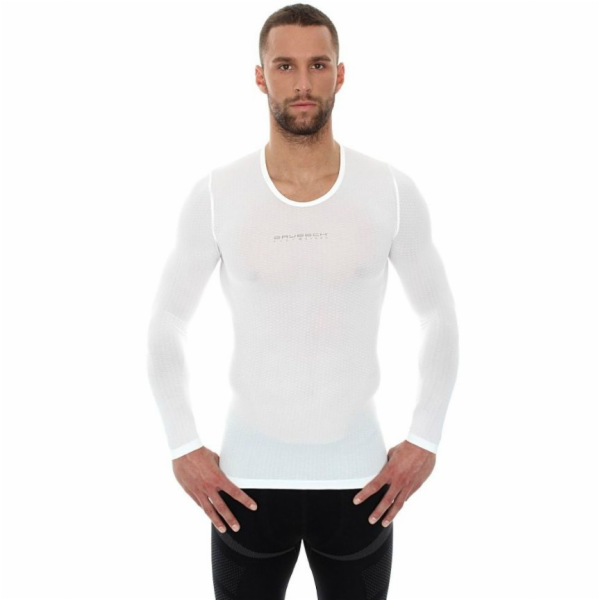 Brubeck Unisex tričko s dlouhým rukávem, bílé, velikost M (LS10850)