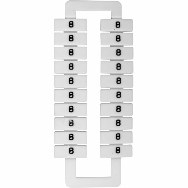 EM GROUP Označovač pro kolejové svorkovnice 2,5-70mm2 /8/ bílý (43192)