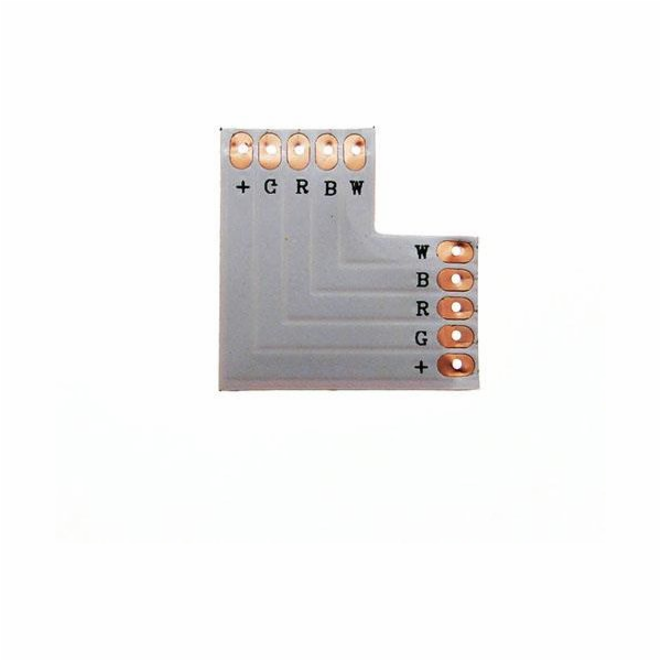 Premium Lux LED rohový konektor PCB T+T pro 12mm RGBW LED pásek 12V/24V DC max 3A (LUX05536)