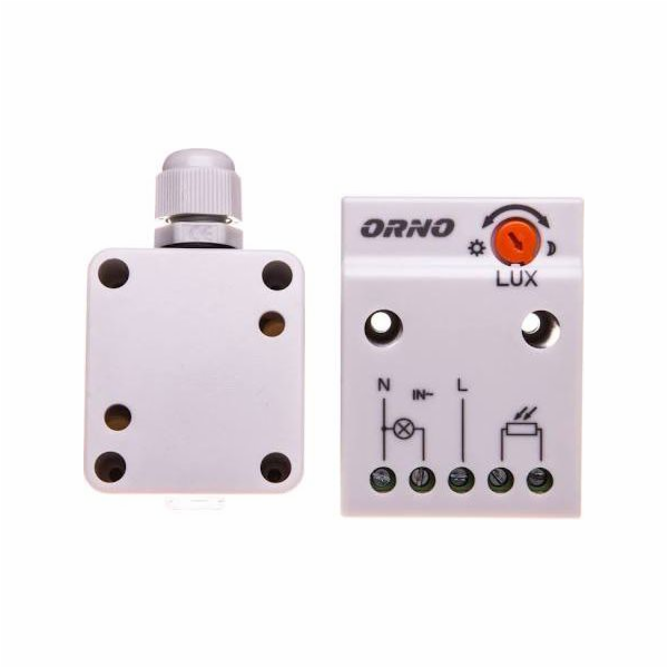 Orno Twilight senzor s externí sondou v krabici 2300W 2-100lx IP65/IP20 bílá (OR-CR-232)