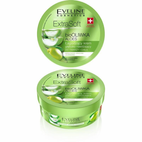 Eveline Extra Soft bio Olive and Aloe Zklidňující, hluboce hydratační krém na obličej a tělo 175 ml