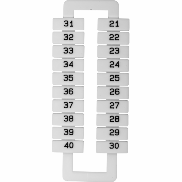 EM GROUP Označovač pro kolejové svorkovnice 2,5-70mm2 /21-40/ bílý 20 ks. (43192)