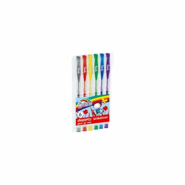 Velké gelové pero se třpytkami, 6 barev