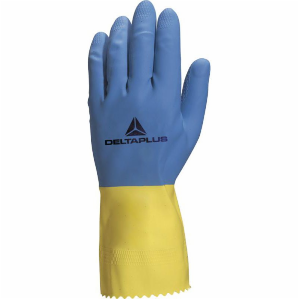 Delta Plus Latexové rukavice pro domácnost žluté a modré 9/10 (VE330BJ09)