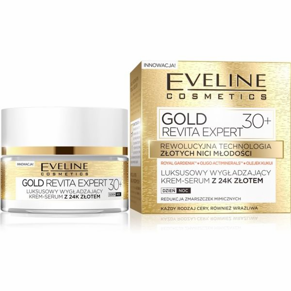 Eveline Gold Revita Expert 30+ Vyhlazující krém-sérum na den a noc 50ml