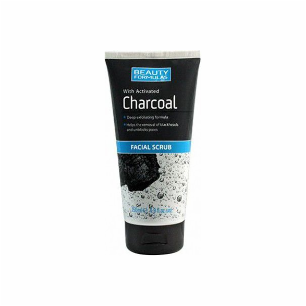 Beauty Formulas Charcoal Hloubkově čistící pleťový peeling s aktivním uhlím 150 ml