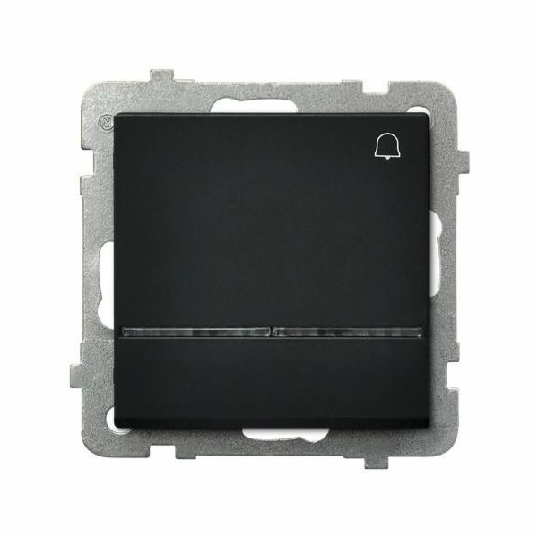 Zvonkové tlačítko Ospel Sonata 10AX IP20 s podsvícením, kovově černá (ŁP-6RS/m/33)