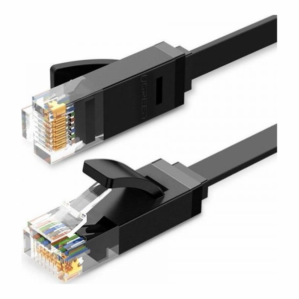 Ugreen UGREEN Ethernet RJ45 plochý síťový kabel, Cat.6, UTP, 8m (černý)