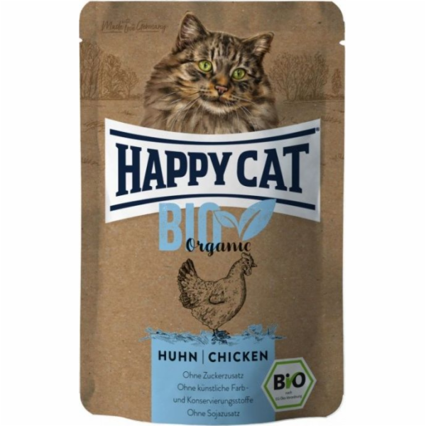 Happy Cat Bio Bio, vlhké krmivo pro dospělé kočky, kuřecí maso, 85g, sáček