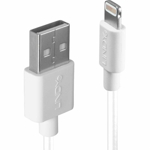 Lindy USB kabel USB A -> Lightning, bílý, 2m (31327)