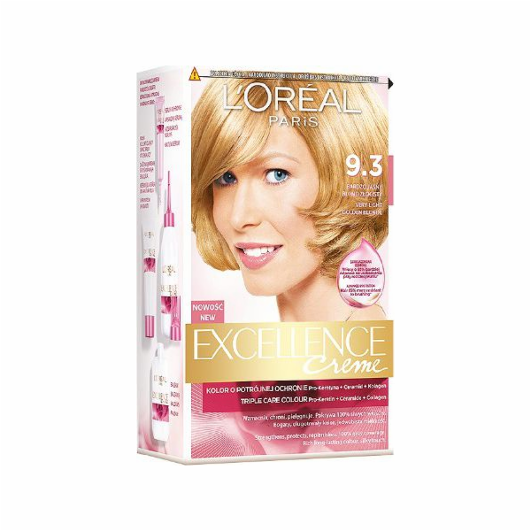 L'Oreal Paris Excellence Creme Coloring cream 9.3 velmi světlá zlatá blond