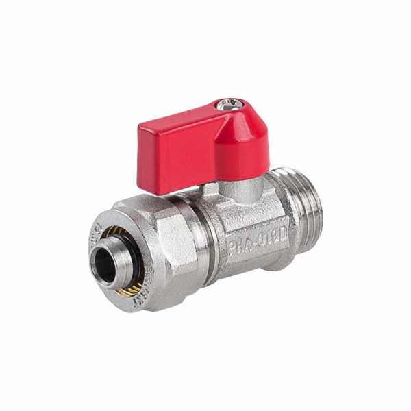 Perfexim MINI 1/2 kulový ventil s Pex/AlPex trubkovou spojkou a ucpávkou (01-019-1000-001)