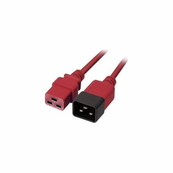 Lindy Lindy 30123 napájecí kabel IEC C19 - IEC C20 napájecí prodlužovací kabel, červený - 1m