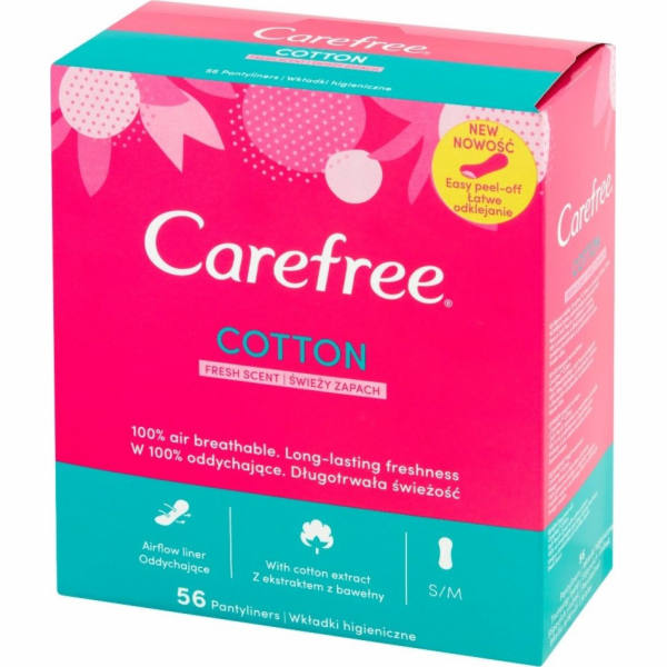 Carefree Carefree Cotton Fresh Scent hygienické vložky - svěží vůně 1 balení - 56 ks