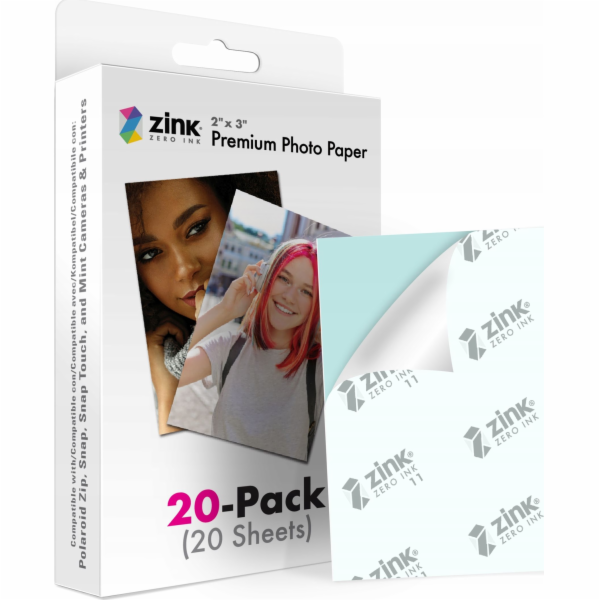 Zinkové vložky pro Polaroid Z2300 / Snap / Snap Touch / Mint / Zip - balení (20 fotografií)