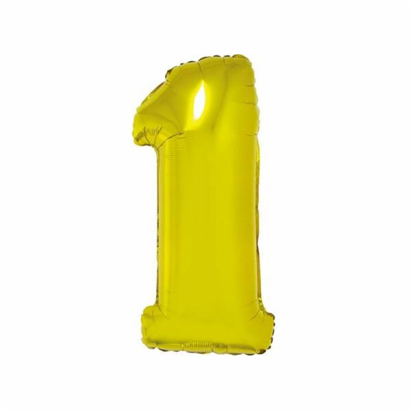 GoDan Fóliový balónek číslo 1 zlatý, 85cm