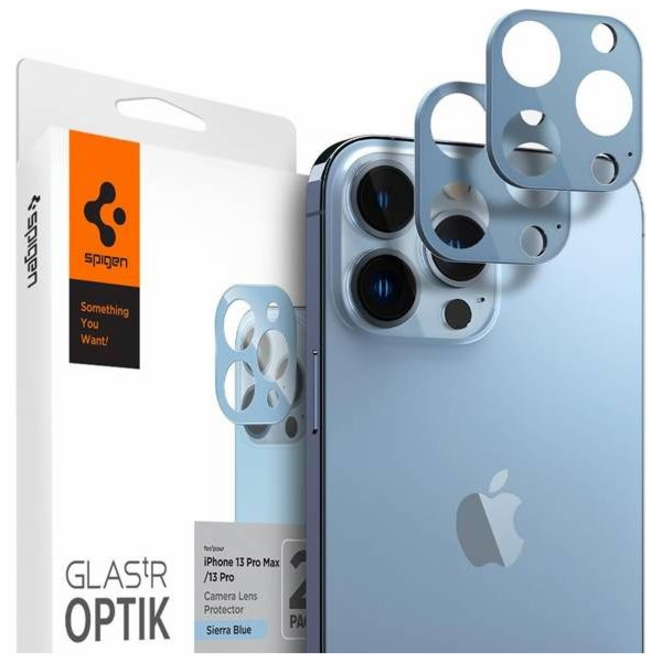 Tvrzené sklo Spigen pro objektiv fotoaparátu Spigen Optik Apple iPhone 13 Pro/13 Pro Max Sierra Blue [2 PACK]