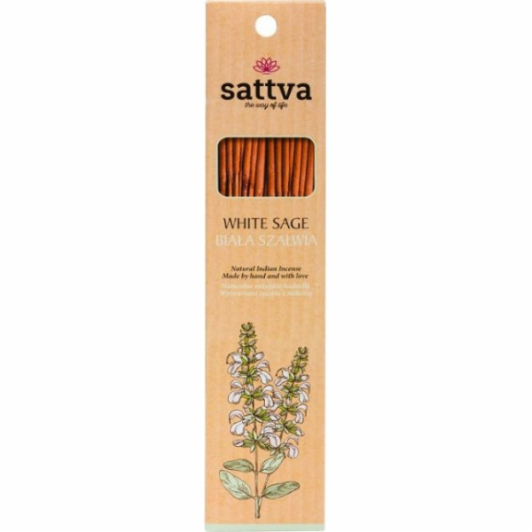 Sattva Sattva Natural Indian Incense přírodní indická vonná tyčinka White Sage 15 ks | DOPRAVA ZDARMA OD 250 PLN