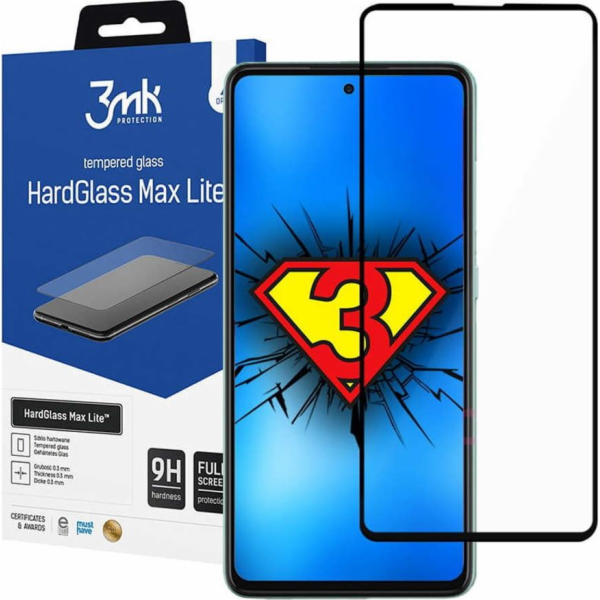 3MK Tvrzené sklo 3mk HardGlass Max Lite pro Samsung Galaxy A52/ A52 5G Black