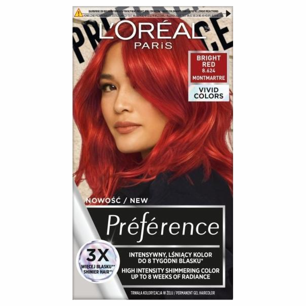 L'OREAL_Preference Vivid Colors barva na vlasy 8.624 Bright Red