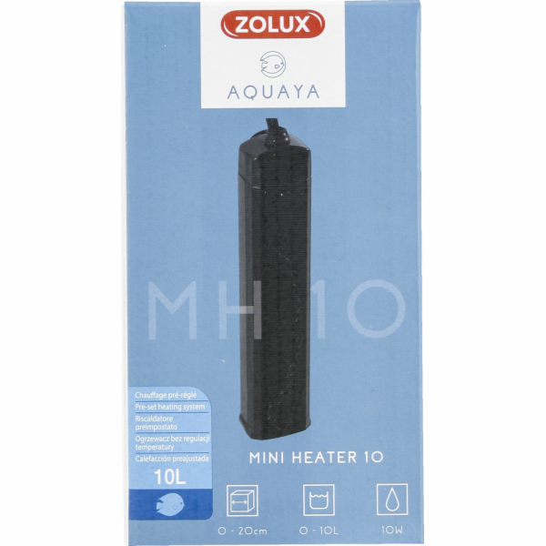 Zolux ZOLUX AQUAYA Mini ohřívač 10 W - ohřívač pro akvária 0-10 l, černý