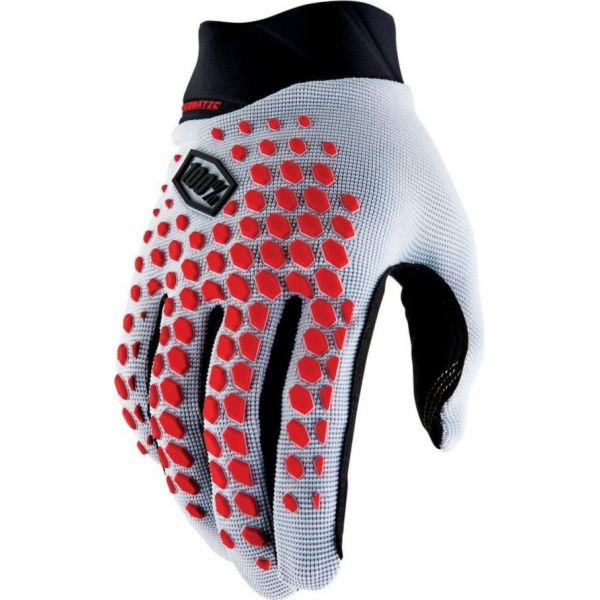 100% rukavice 100% GEOMATIC rukavice Grey/Racer Red - M (délka ruky 187-193 mm) (NOVINKA 2022)