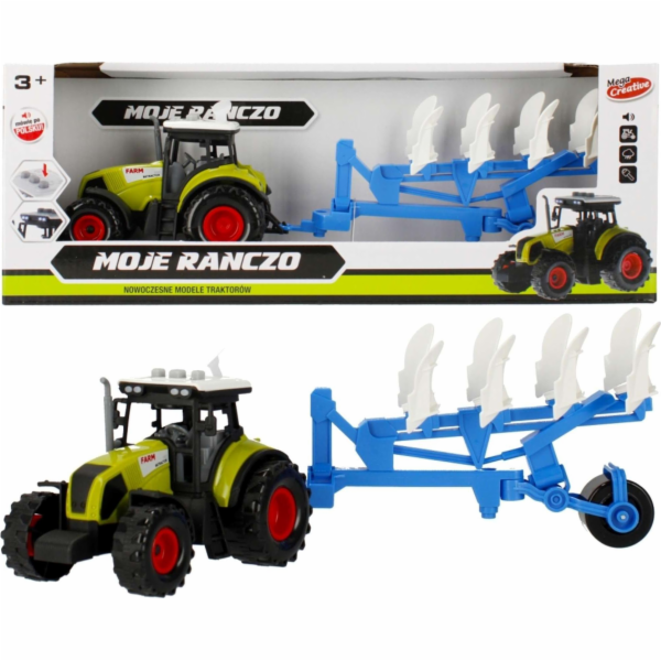 Mega Creative Moje ranczo Traktor s přívěsem 34 cm se světlem a zvuky