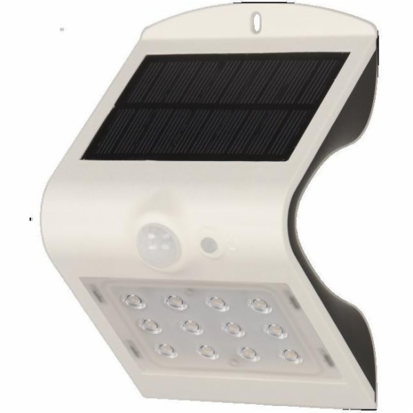 SILOE LED 1,5W, solární lampa s pohybovým senzorem 120 stupňů, 190lm, IP65, 4000K, 1200mAh, dvojitý zdroj světla, bílá, AD-SL-6083WLR4