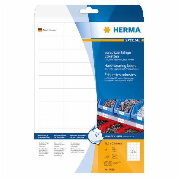 Herma Foil etikety A4, matná bílá folie, 1100 ks (4690)