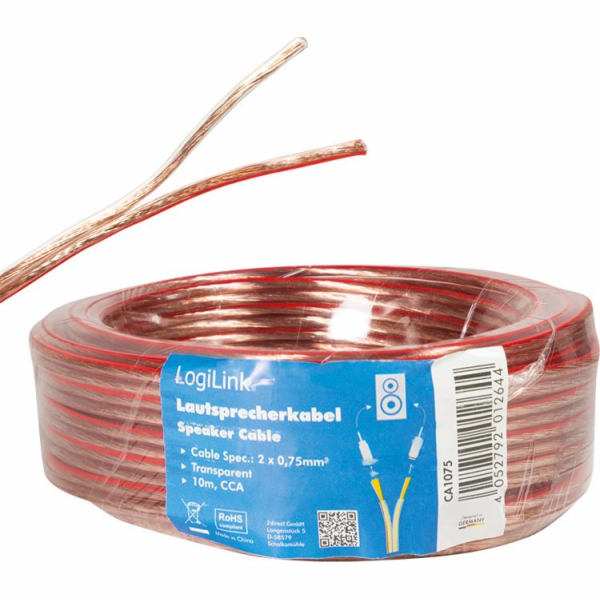 LogiLink reproduktorový kabel 2x0,75 mm2, 10m