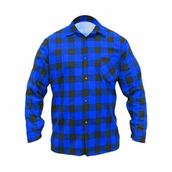 Dedra modrá flanelová košile, velikost XL, 100% bavlna (BH51F2-XL)