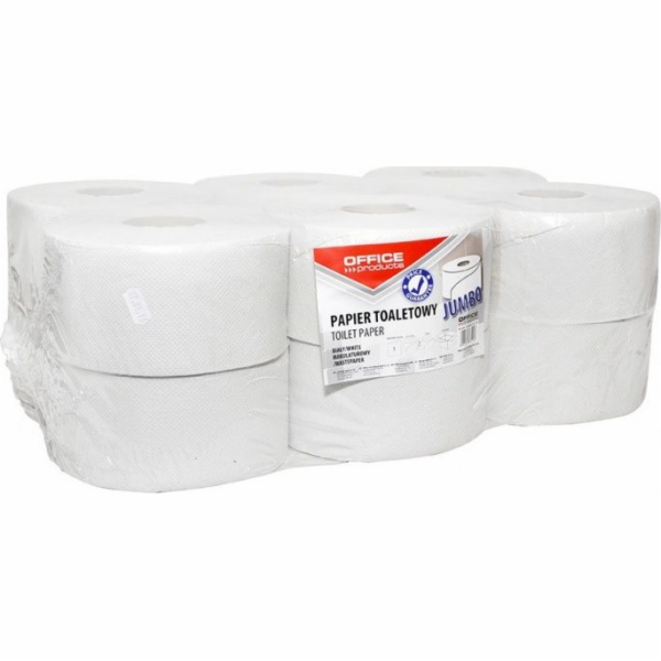 Kancelářské produkty KANCELÁŘSKÉ PRODUKTY Jumbo recyklovaný toaletní papír, 1-vrstvý, 120 m, 12 ks., bílý