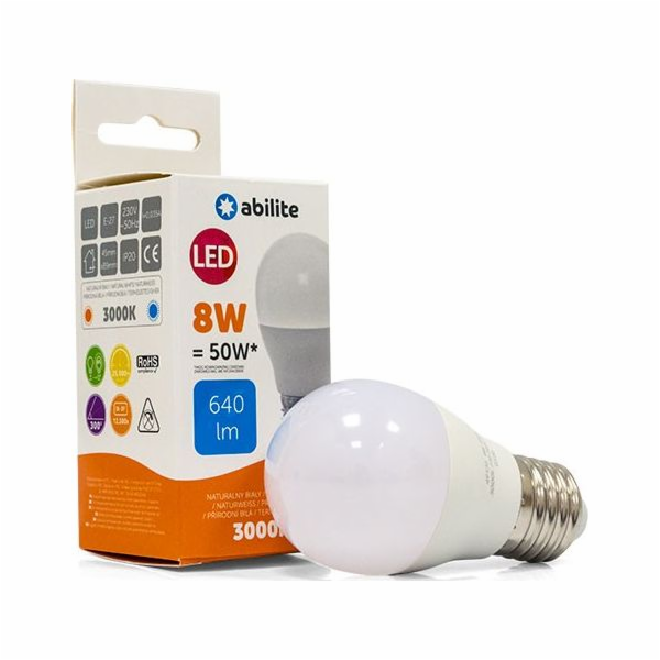 Abilite LED ŽÁROVKA ABILITE MILKY BALL WARM E27 8W/230V 640LM G45