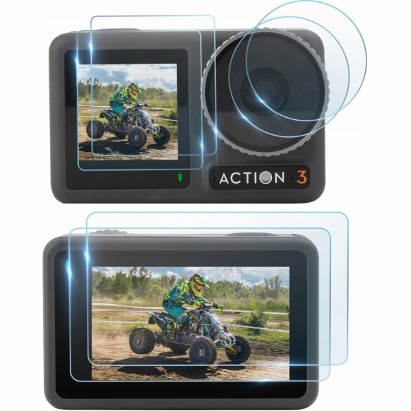 SunnyLife kryt objektivu skleněný kryt objektivu LCD obrazovka pro DJI Osmo Action 3 / OA3-BHM494-1