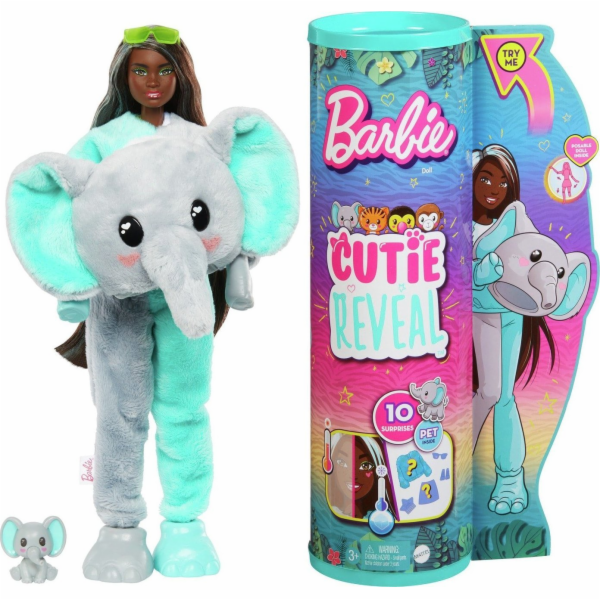 Panenka Barbie Mattel Cutie Reveal Sloní panenka Jungle Series HPK98