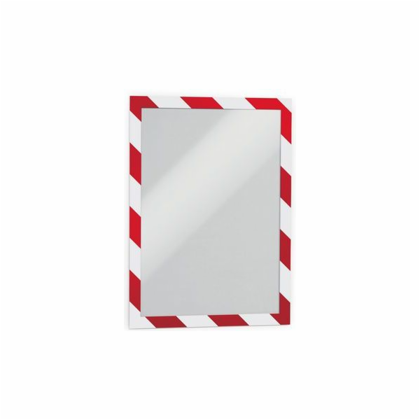 Odolný samolepicí rámeček DURAFRAME SECURITY červeno-bílý A4, 2 kusy (DUR942)