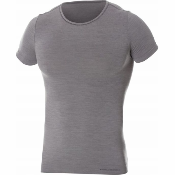 Brubeck SS11030 Pánské tričko s krátkým rukávem COMFORT WOOL tmavě šedá M