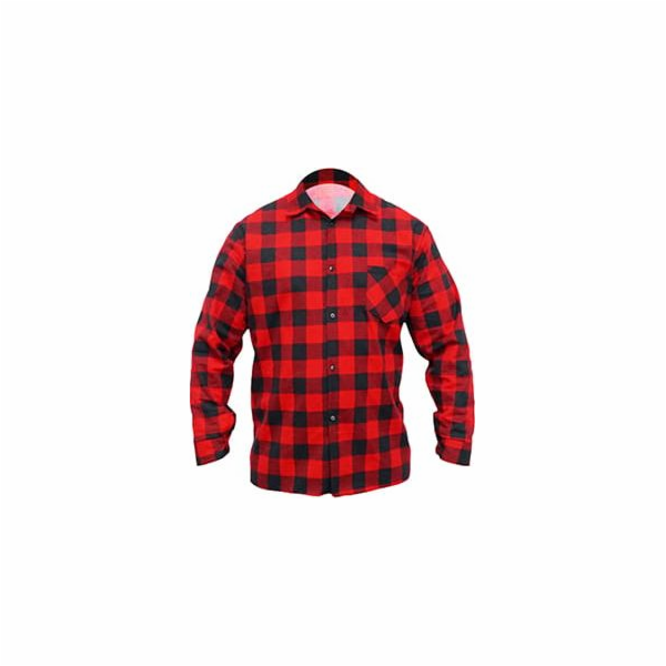 Dedra Červená kostkovaná flanelová košile Dedra BH51F1-S