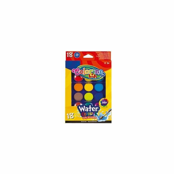 Akvarelové barvy Patio 18 barev, velká tableta Colorino