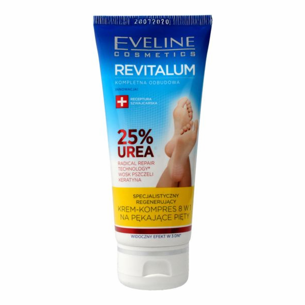 Eveline Revitalum 25% Urea Regenerační krém-kompres 8v1 na popraskané paty 100ml