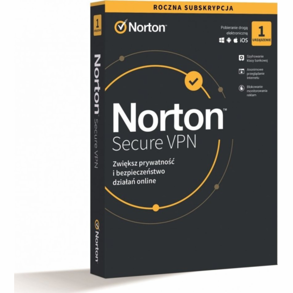 Norton Secure VPN PL Software 1 uživatel, 1 zařízení, 1 rok 21420123