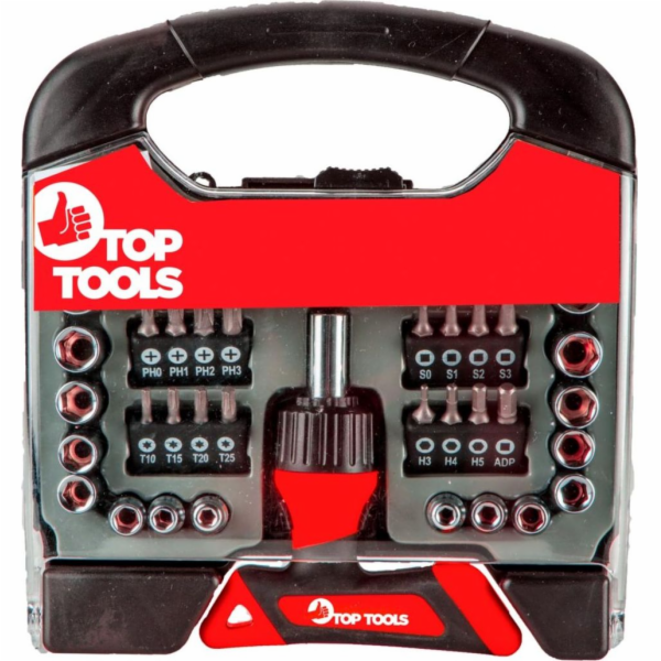 Šroubovací bity Top Tools s rukojetí 44 kusů (39D200)
