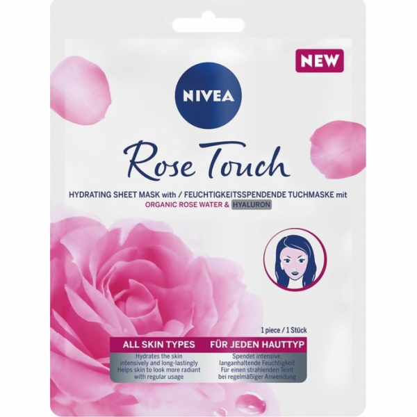 Nivea Nivea Rose Touch intenzivně hydratační maska s organickou růžovou vodou a kyselinou hyaluronovou | DOPRAVA ZDARMA OD 250 PLN