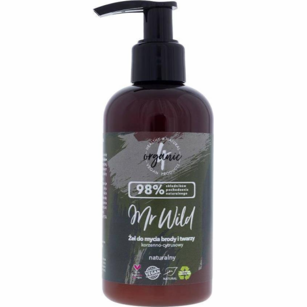 4organic 4ORGANIC_Mr Wild Spicy-Citrus čisticí gel na vousy a obličej 200 ml