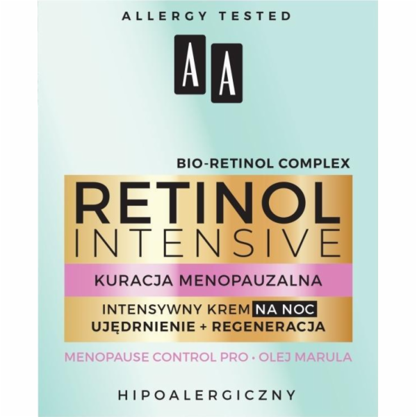 AA AA_Retinol Intensive Menopause Treatment aktivní regenerační a zpevňující noční krém 50ml